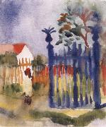 August Macke Garden Gate France oil painting artist